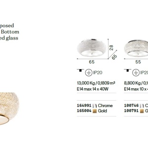 Lustra / Plafoniera design elegant PASHA PL14 ORO 94071 universul-luminii.ro