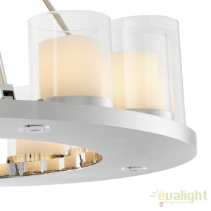 Lustra realizata manual, finisaj otel inoxidabil, telecomanda, Summit 90cm 111305 HZ 181611 universul-luminii.ro