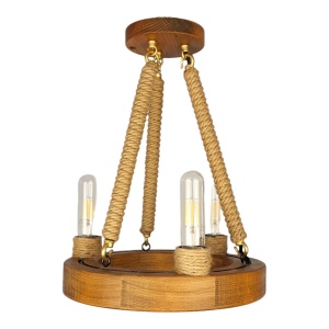 Lustra rustica fabricata manual din lemn EVIA 3L 231711 universul-luminii.ro