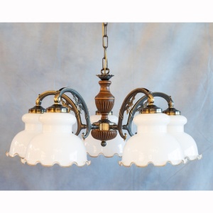 Lustra rustica suspendata cu 5 brate design italian 5900