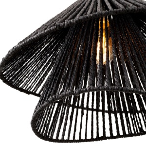 Lustra stil modern natural Amalfi II negru 160691 universul-luminii.ro