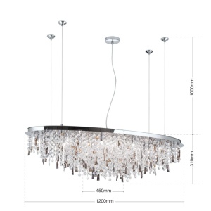 Lustra suspendata cristal K9 design elegant de lux CRYSTALRIVER crom 234791 universul-luminii.ro