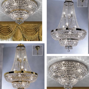 Lustra suspendata cristal Schöler design de lux Sheraton 70cm, 24K gold plated 198701 universul-luminii.ro
