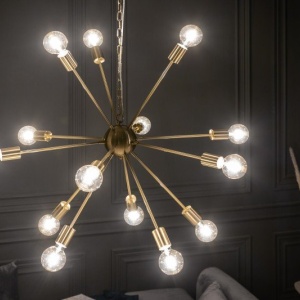 Lustra suspendata cu 14 surse de lumina Sputnik 85cm auriu 234451 universul-luminii.ro