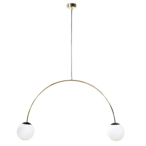 Lustra suspendata cu 2 surse de lumina BOW auriu