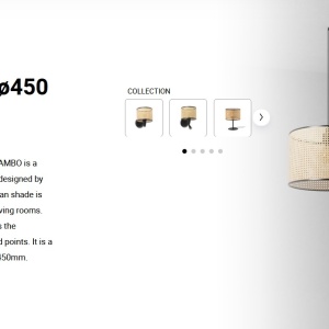 Lustra suspendata cu 5 pendule design natural MAMBO 45cm negru/ratan 102801 universul-luminii.ro