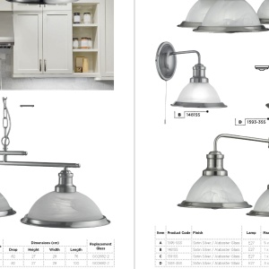 Lustra suspendata design clasic Bistro 2L argintiu satin 2682-2SS SRT 185041 universul-luminii.ro