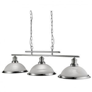 Lustra suspendata design clasic Bistro 3L argintiu satin 2683-3SS SRT - Img 1