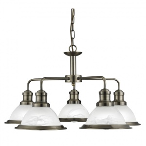 Lustra suspendata design clasic Bistro 5L alama antique 1595-5AB SRT