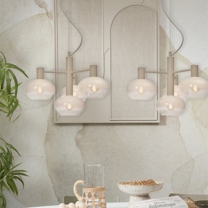 Lustra suspendata design decorativ Bologna 4L gradient/alb - Img 3