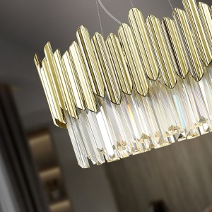 Lustra suspendata design elegant Tiara crom/auriu 119001 universul-luminii.ro