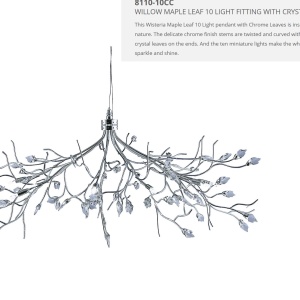 Lustra suspendata design floral Willow 8110-10CC SRT 185011 universul-luminii.ro
