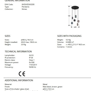 Lustra suspendata design moderm Nimes 6L - Img 6