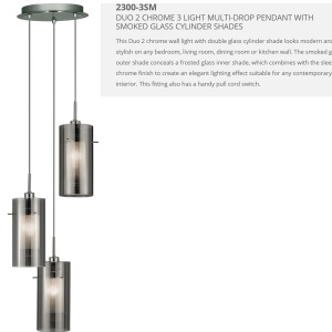 Lustra suspendata design modern Duo II 3L crom 2300-3SM SRT - Img 2