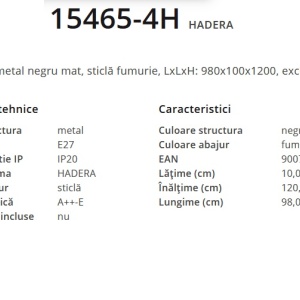 Lustra suspendata design modern HADERA 15465-4H GL 95621 universul-luminii.ro
