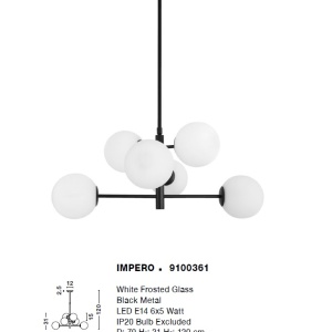 Lustra suspendata design modern Impero 6L NVL-9100361 76701 universul-luminii.ro