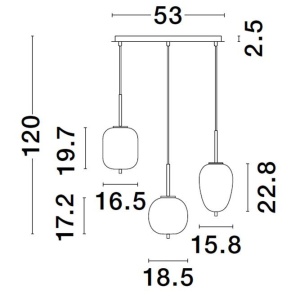 Lustra suspendata design modern LATO 3L 128711 universul-luminii.ro