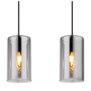 Lustra suspendata design modern Olly negru, fumuriu 134741 universul-luminii.ro