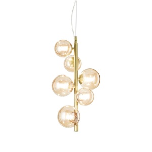 Lustra suspendata design modern Perlage sp6 alama/amber - Img 1