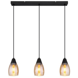 Lustra suspendata design modern REID negru, chihlimbar - Img 4