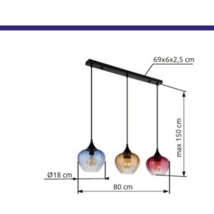 Lustra suspendata design modern SANDER 3L 239761 universul-luminii.ro
