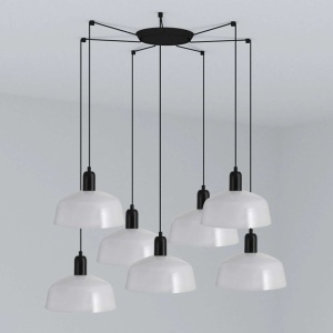 Lustra suspendata design modern TATAWIN M 7L alb