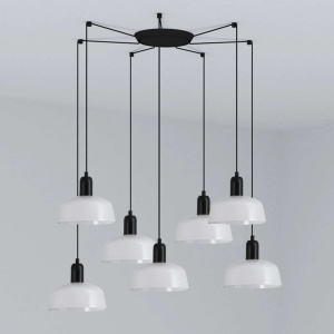 Lustra suspendata design modern TATAWIN S 7L alb
