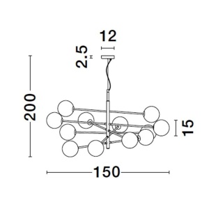 Lustra suspendata design modern VITRA 12L 138741 universul-luminii.ro