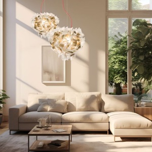 Lustra suspendata design unicat realizata manual Veli Aurea Large, 60cm - Img 11