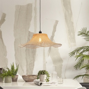 Lustra suspendata din bambus Ibiza L 65cm, natur 231631 universul-luminii.ro