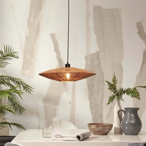 Lustra suspendata eco din iuta Iguazu disc 55cm 142351 universul-luminii.ro