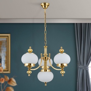 Lustra suspendata eleganta stil clasic Nostalgie 4L alama lucios/opal 163661 universul-luminii.ro