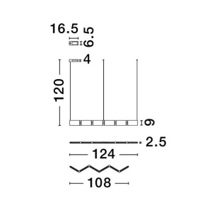 Lustra suspendata LED aluminiu negru FLUSSO - Img 3