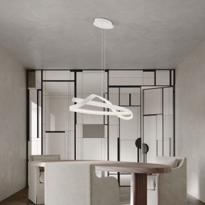 Lustra suspendata LED CCT OLIA aluminiu alb