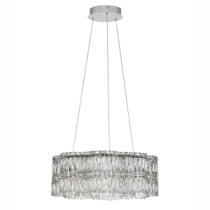 Lustra suspendata LED crom, cristale sticla NUVIA 60cm