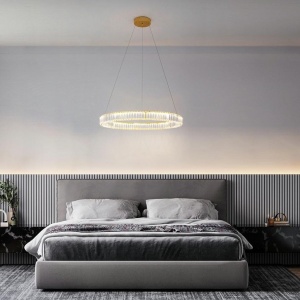 Lustra suspendata LED design ambiental Ring auriu 100cm 137671 universul-luminii.ro