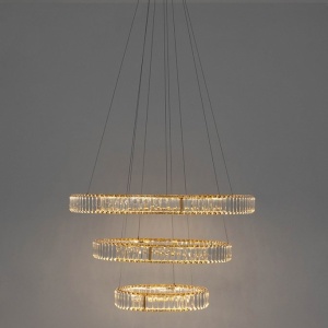 Lustra suspendata LED design ambiental Ring TRIPLES auriu - Img 7