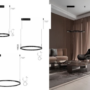 Lustra suspendata LED design circular LUNETTE 60cm NVL-9030925 248001 universul-luminii.ro