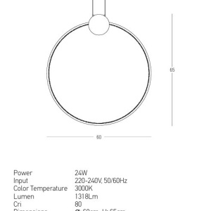 Lustra suspendata LED design inelar Ring auriu - Img 2