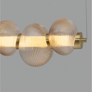 Lustra suspendata LED design modern Leda auriu - Img 7