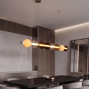 Lustra suspendata LED liniara cu sticla colorata OLIO