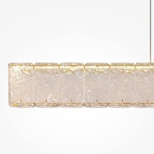 Lustra suspendata LED metal auriu, sticla Majesty - Img 3