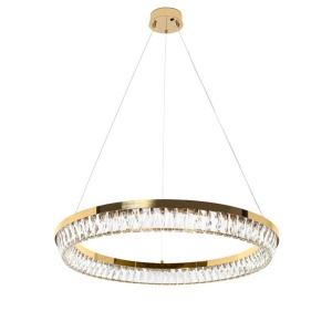 Lustra suspendata LED, Metal, Sticla, SAYOV 80 auriu