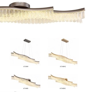 Lustra suspendata, Metal Auriu Mat, Cristale Acrilice, JULIET 67348HG GL 247301 universul-luminii.ro