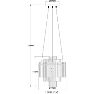 Lustra suspendata, Metal Auriu Mat, Sticla Opaca, GORLEY 15698H2M GL 171941 universul-luminii.ro