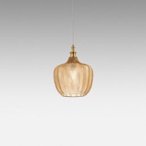 Lustra suspendata, Pendul CLEOFE ambra, alb, cobalt sau ecru