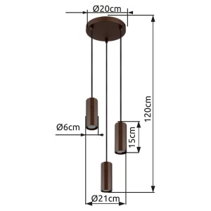 Lustra suspendata stil minimalist JAMES 3L bronz 240121 universul-luminii.ro