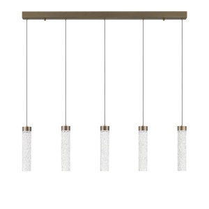 Lustra tavan cu pendule LED ZELON, alama antic - Img 2