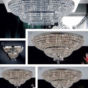 Lustra XXL aplicata cristal Schöler design de lux Sheraton 90cm, chrome 96411 universul-luminii.ro