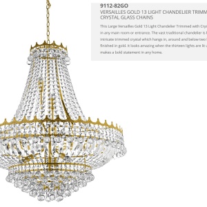 Lustra XXL cristal casa scarii design LUX Versailles 13L 9112-82GO SRT 48731 universul-luminii.ro